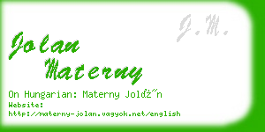 jolan materny business card